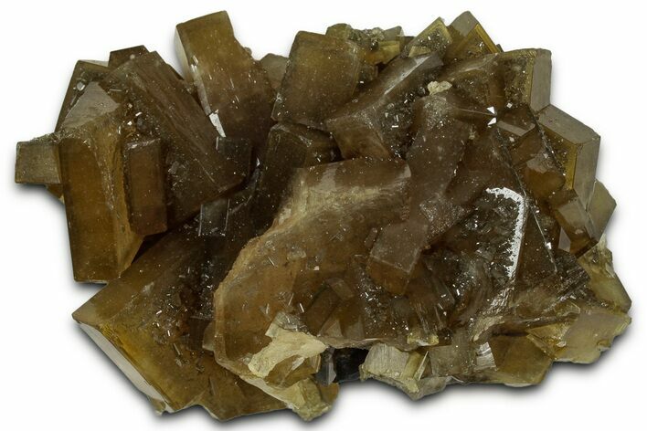 Golden Barite Crystals On Fluorite - Xiefang Mine, China #350740